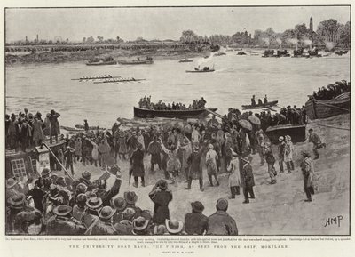 University Boat Race, Finish, set fra skib, Mortlake af Henry Marriott Paget