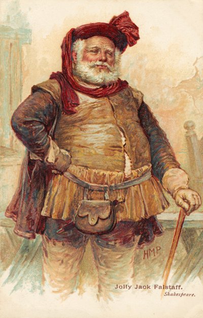 William Shakespeares komiske figur Sir John Falstaff (print) af Henry Marriott Paget