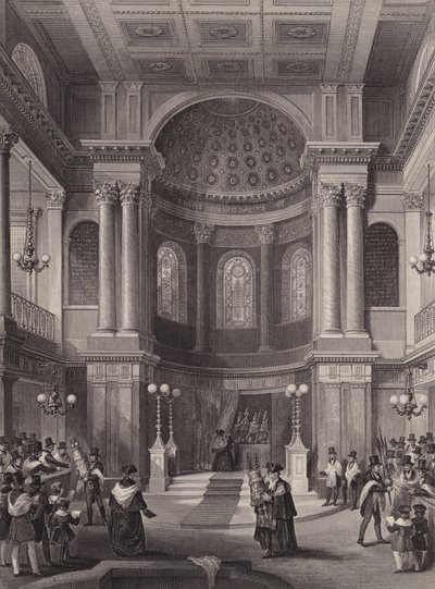 Fejring af løvhyttefesten, jødisk synagoge, Great St Helen