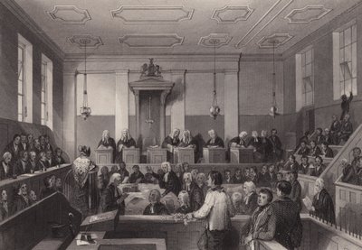 Central Criminal Court, Old Bailey, London (gravering) af Henry Melville