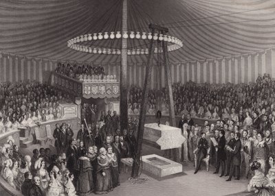 Ceremoni for at lægge den første sten til New Royal Exchange af Albert, Prince Consort, City of London af Henry Melville