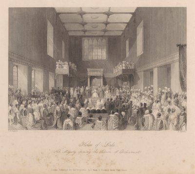 Hendes Majestæt åbner parlamentets session af Henry Melville