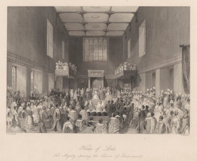 Hendes Majestæt åbner parlamentets session af Henry Melville