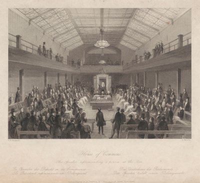 Underhuset/ Formanden irettesætter en person i baren af Henry Melville