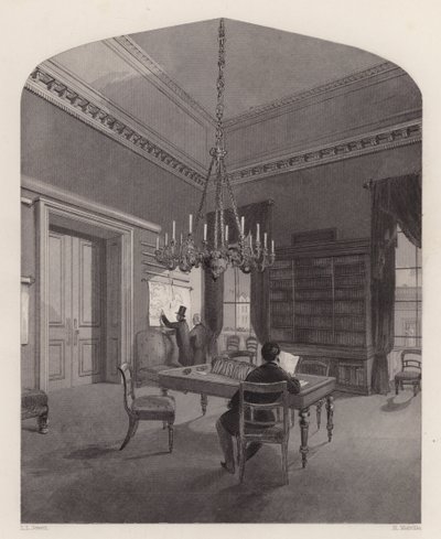 Kortværelse for United Service Club, Westminster, London (gravering) af Henry Melville