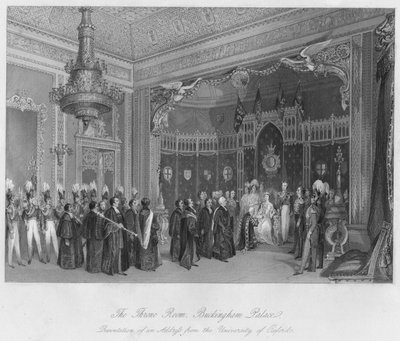 Throne Room, Buckingham Palace. Præsentation af en adresse fra University of Oxford, c184 af Henry Melville