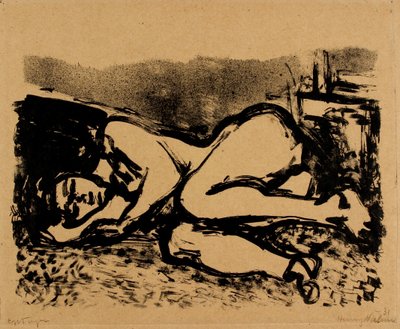 Liggende kvindelig model af Henry Nielsen