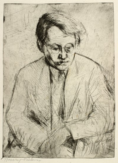 Siddende mand af Henry Nielsen
