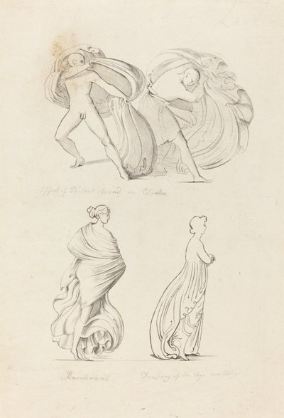Draperi, tre figurer, en Bacchante og to fra naturen af Henry Noel Humphreys after John Flaxman