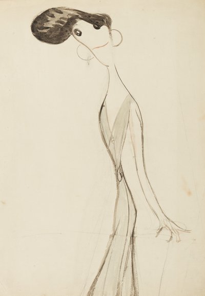 Irene Vanbrugh, studie til serien Stars of the Music Hall Stage, ca. 1908 (wc på papir) af Henry Ospovat