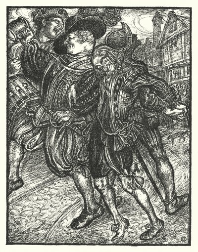 Shakespeares sang: "And let me the canakin clink" (litho) af Henry Ospovat