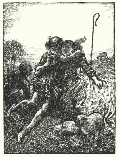 Shakespeares sang: "When shepherds pipe on oaten straws" (litho) af Henry Ospovat