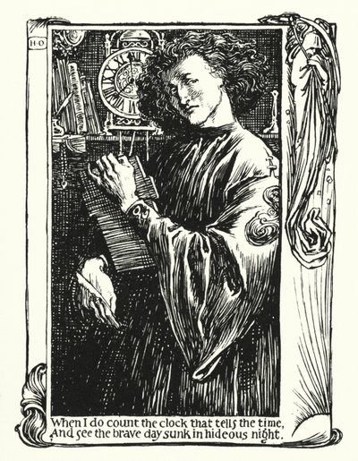 Shakespeares sonetter, sonet XII (litho) af Henry Ospovat