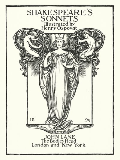 Shakespeares sonetter, titelside (litho) af Henry Ospovat