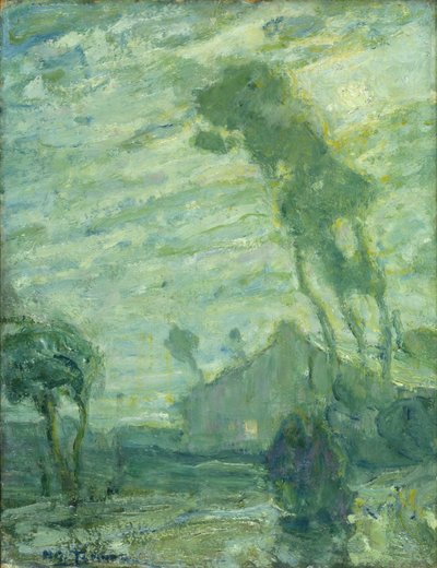 Landskab (olie på pap; pastel-/kridtskitse på bagsiden) af Henry Ossawa Tanner