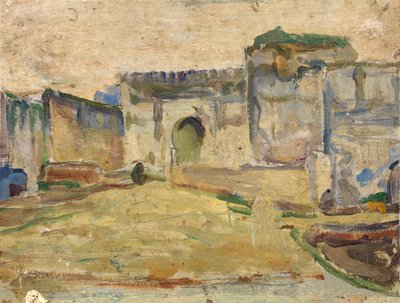 Gadescene, Tangier Crenelated Architecture, ca. 1910. af Henry Ossawa Tanner