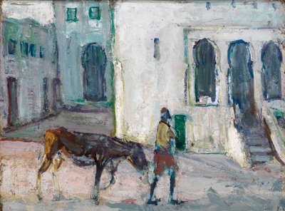 Gadescene, Tangier Man Leading Calf, ca. 1910. af Henry Ossawa Tanner