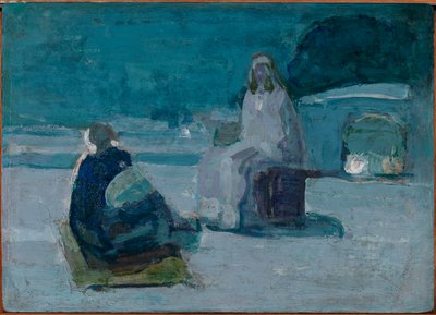 Studie til Kristus og Nikodemus på et tag af Henry Ossawa Tanner