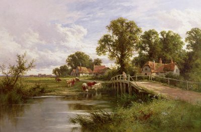 På Themsen nær Marlow (olie på lærred) af Henry Parker