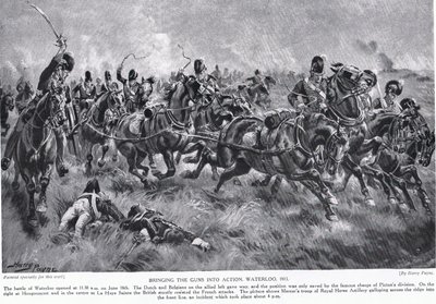 Bringer pistolerne i gang, Waterloo, illustration fra 