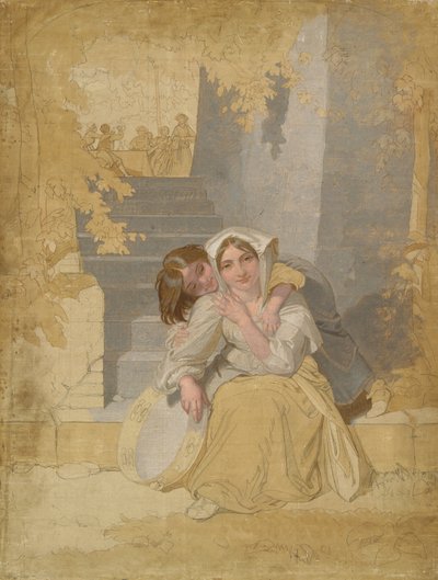 Tamburinen (olie på lærred) af Henry Penry Williams
