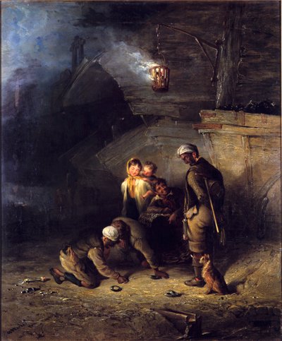 Pitmen, der spiller på Quoits af Henry Perlee Parker
