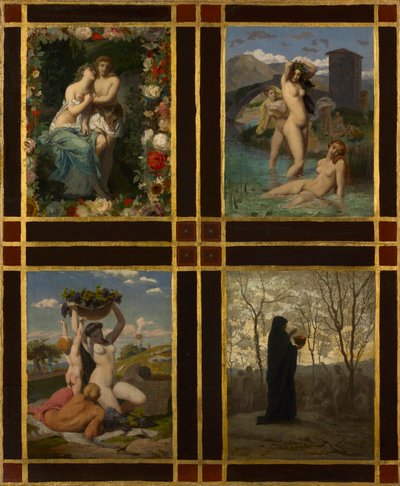 De fire årstider, 1850. af Henry Picou