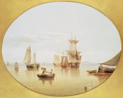 Havnescene - roning i land af Henry Redmore