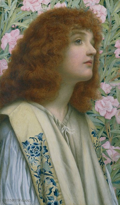 Oleander (gouache og akvarel på karton) af Henry Ryland