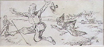 The Attacked Golfer, illustration fra 
