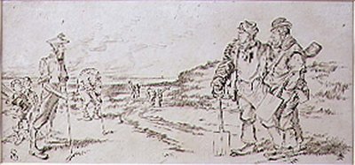 The Roadmen disturbed by the Golfers, illustration fra 