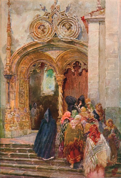 Syddøren til Matriz-kirken, Ponta Delgada, c1899 af Henry Sandham