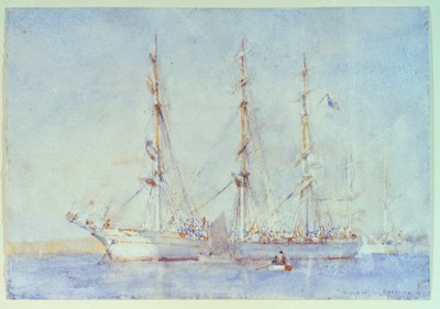 Det franske skib Marecual de Cashes [Mareschal de Cashes] ved Falmouth juli 1914, begyndelsen af det 20. århundrede (akvarel) af Henry Scott Tuke