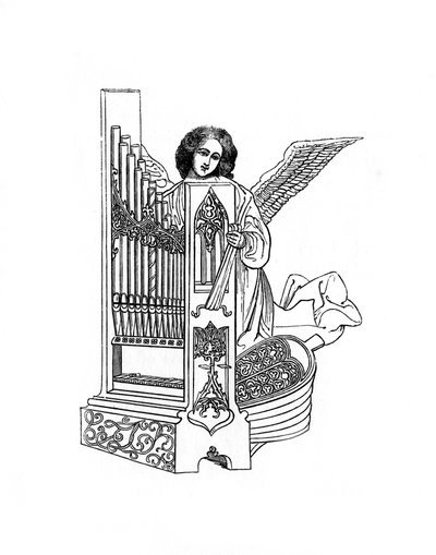 Engel og orgel, begyndelsen af det 16. århundrede, 1843. af Henry Shaw