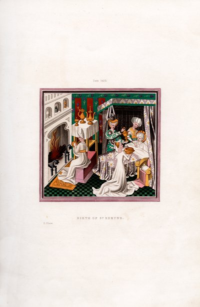 Fødsel af St Edmund, 1433, 1843. af Henry Shaw