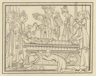 Begravelse af Edward The Confessor, omkring midten af det 13. århundrede af Henry Shaw