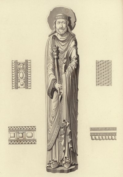 Clovis I, omkring 1100, fra kirken Notre Dame De Corbeil af Henry Shaw