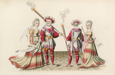 Figurer fra gobeliner, begyndelsen af 1500-tallet af Henry Shaw