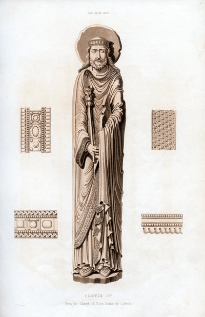 Kong Clovis I, c1100, 1843. af Henry Shaw