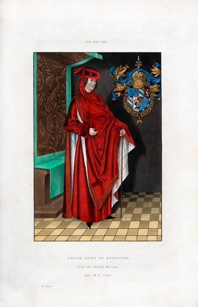Philip, hertug af Bourgogne, c1460, 1843. af Henry Shaw