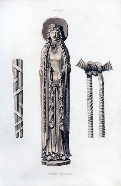 Dronning Clotilda, c1100, 1843. af Henry Shaw