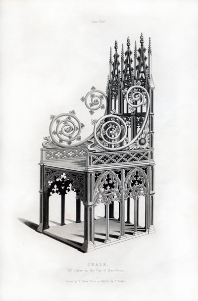 Trone af massivt sølv, 1397, 1843. af Henry Shaw