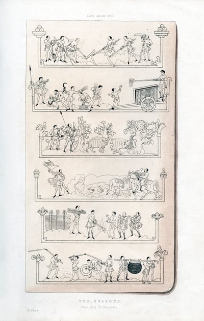 Årstiderne, c1050, 1843. af Henry Shaw