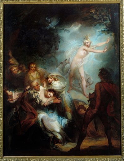 Den hjemsøgte skov. Maleri af Henry Singleton (1766 - 1839). af Henry Singleton