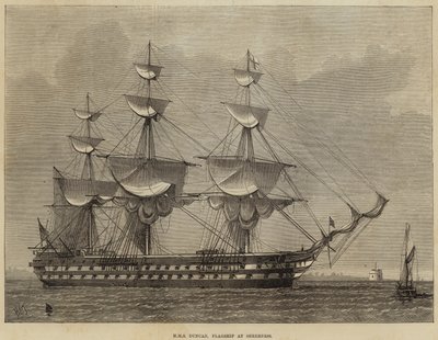 HMS Duncan, flagskib hos Sheerness af Henry Spernon Tozer
