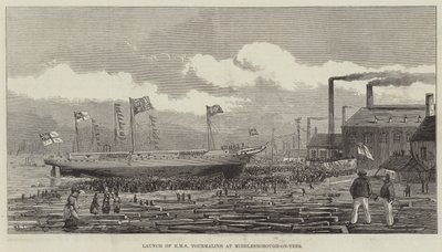 Lancering af HMS Tourmaline på Middlesborough-on-Tees af Henry Spernon Tozer