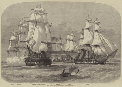 Den flyvende eskadron på vej ind i Plymouth Sound af Henry Spernon Tozer