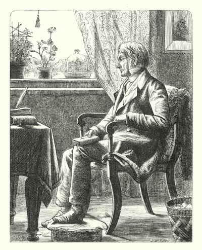 En far læser i Bibelen (gravering) af Henry Stacey (after) Marks