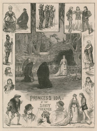 Prinsesse Ida på Savoy Theatre (gravering) af Henry Stephen (b.1861 fl.1880 1925) Ludlow