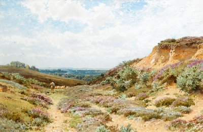 Heather on a Surrey Heath (wc på papir) af Henry Sutton Palmer